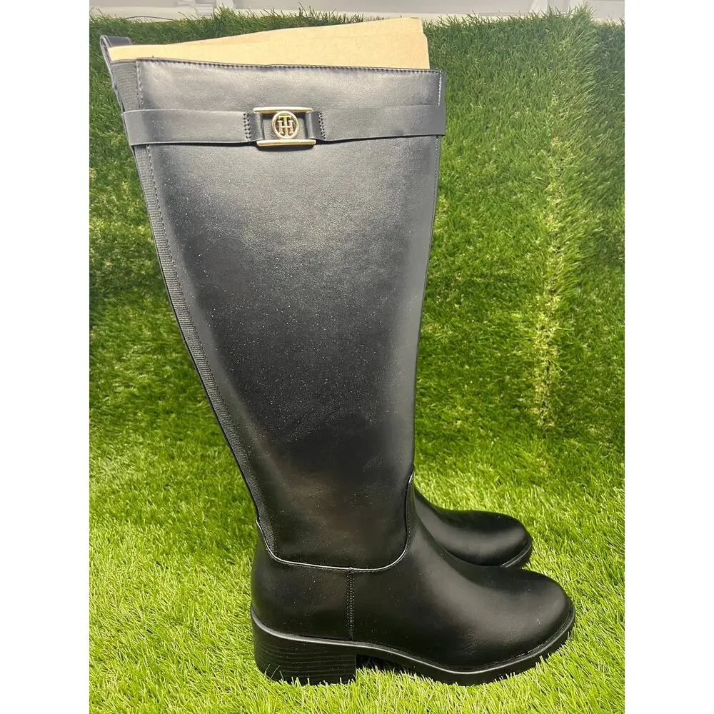 Tommy Hilfiger Women's 9M Iviann Black Tall Boots